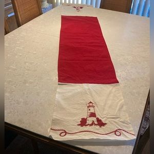 Nantucket lighthouse appliqué table runner for Mass. fans